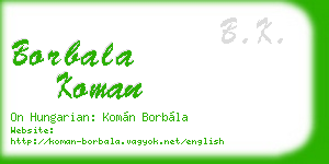 borbala koman business card