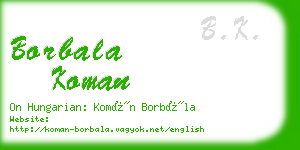 borbala koman business card